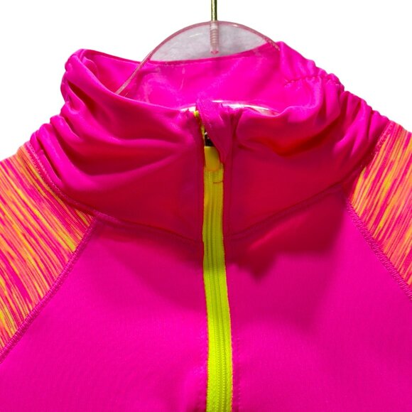 90 DEGREE Activewear Top Girls Pink Color-block Stretch LS  Pullover Size L/12 - Picture 5 of 7